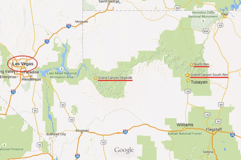 Mapa do Grand Canyon