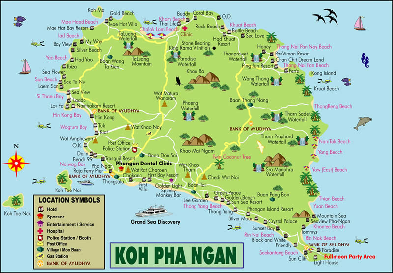 Mapa de Koh Phangan