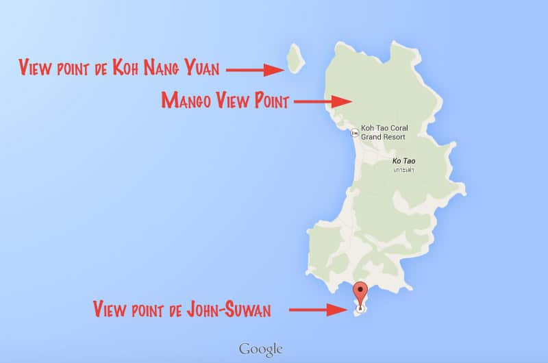 Mapa / View Points de Koh Tao