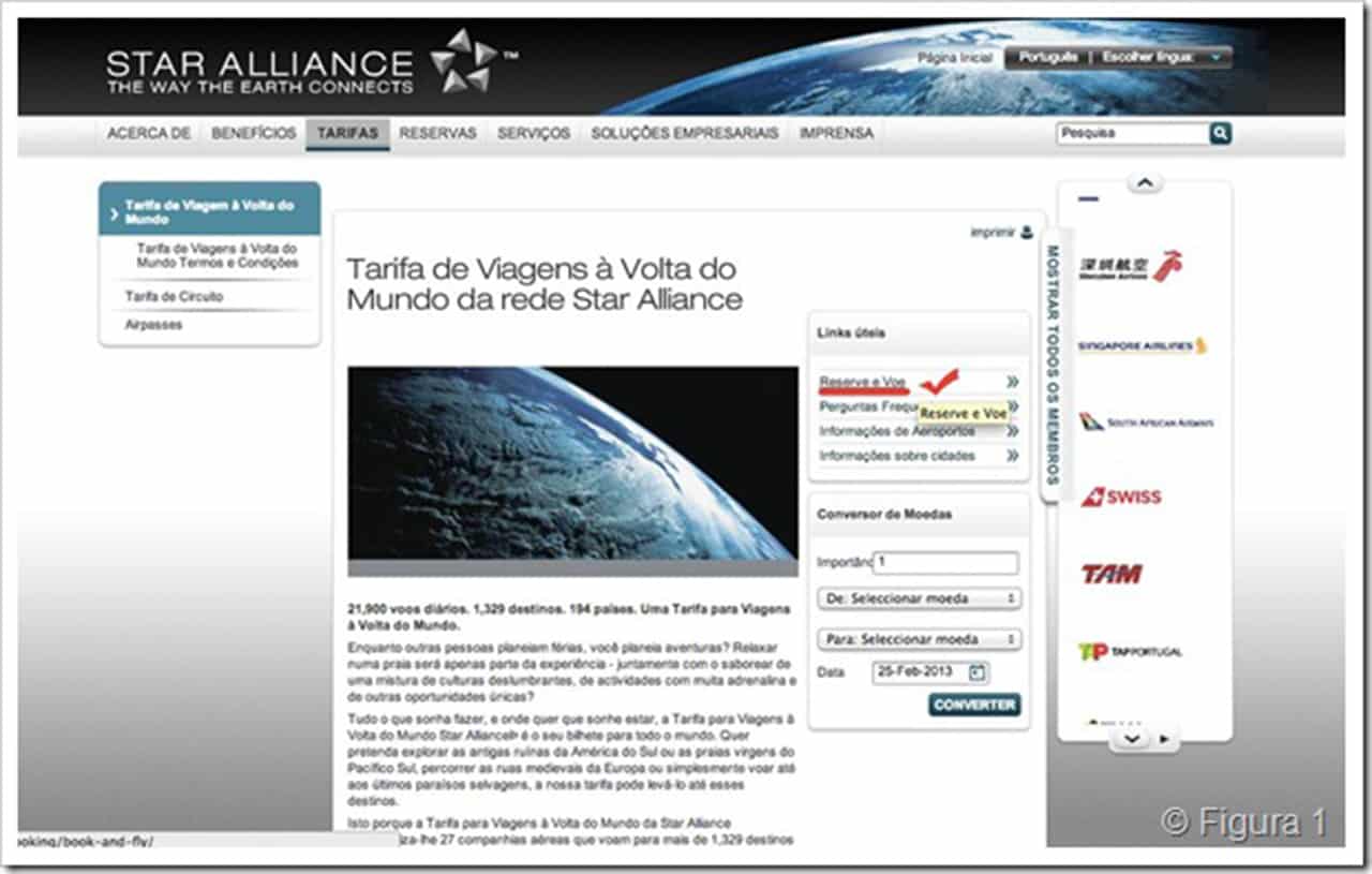 Bilhete de volta ao mundo da Star Alliance