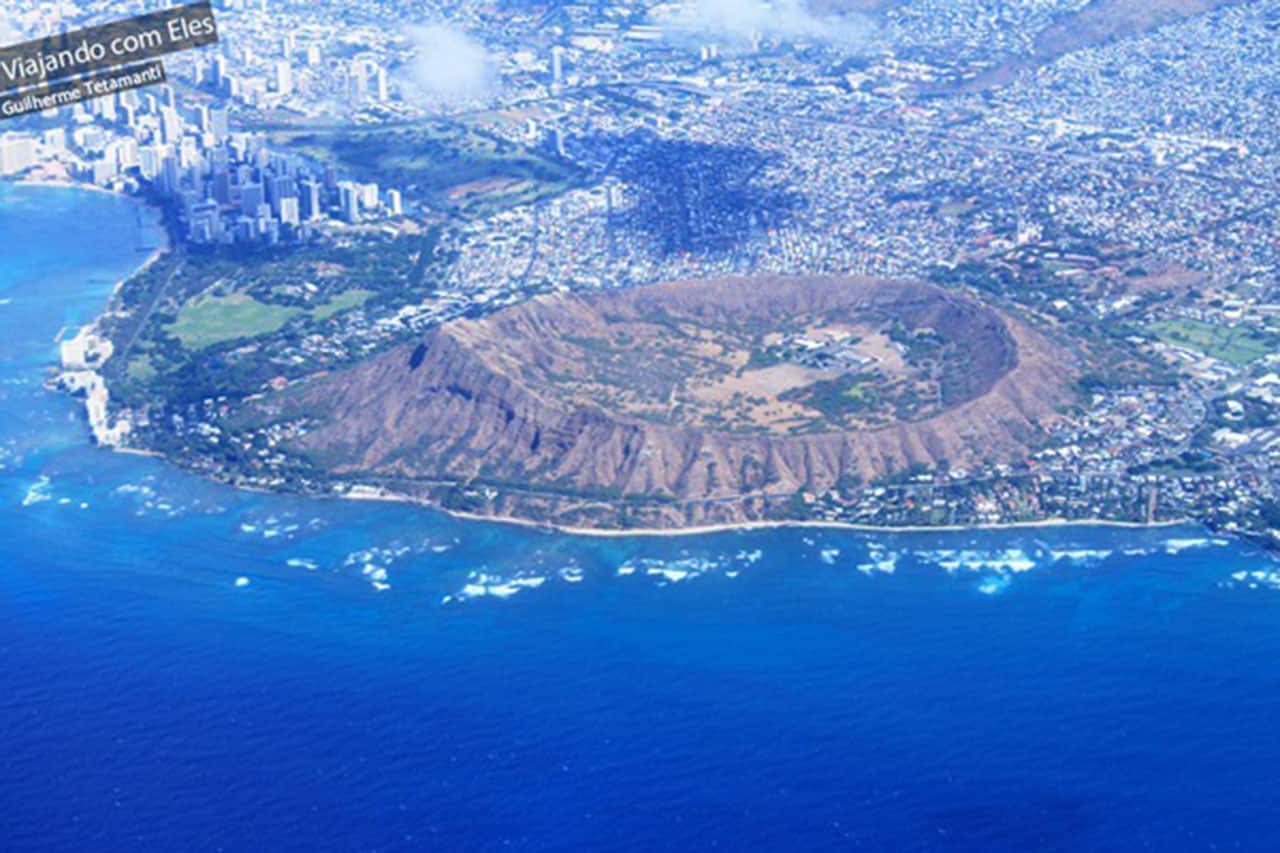 Vista aérea do Diamond Head