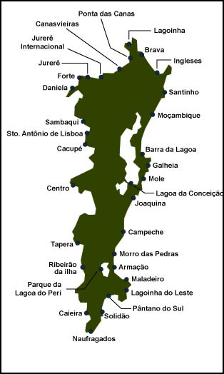 Melhores praias de Florianópolis Mapa das praias de Floripa