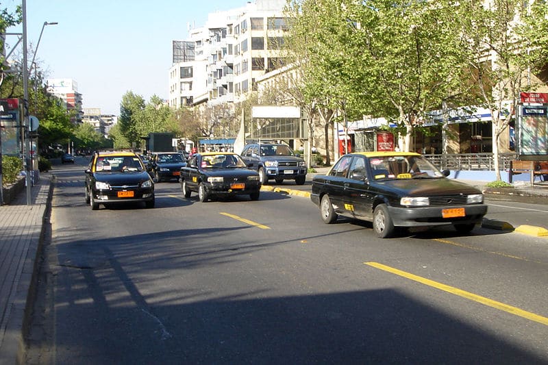 Sistema de transporte público em Santiago Taxis em Santiago