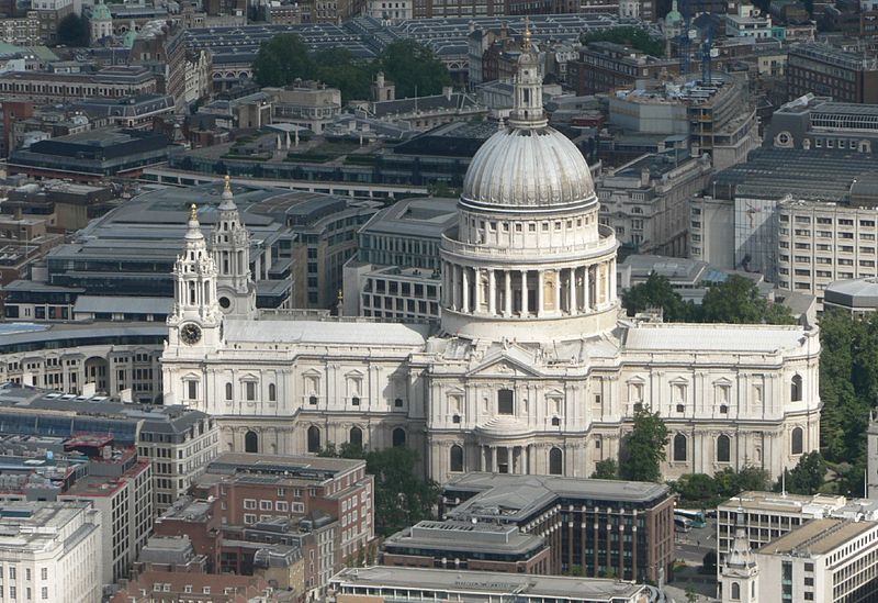 Vista aérea da Catedral de São Paulo.