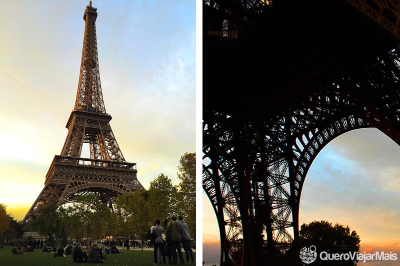 Pôr do sol na Torre Eiffel