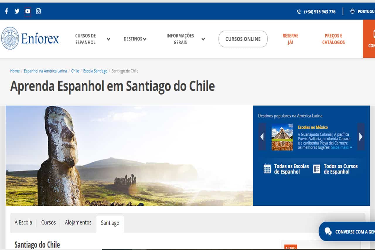Estudar Espanhol em Santiago chile