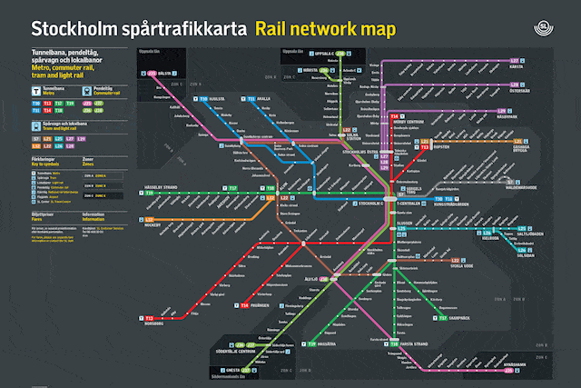 Mapa do metrô de Estocolmo Mapa do metrô de Estocolmo