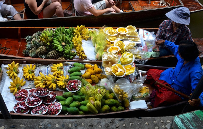 Mercado flutuante de Bangkok