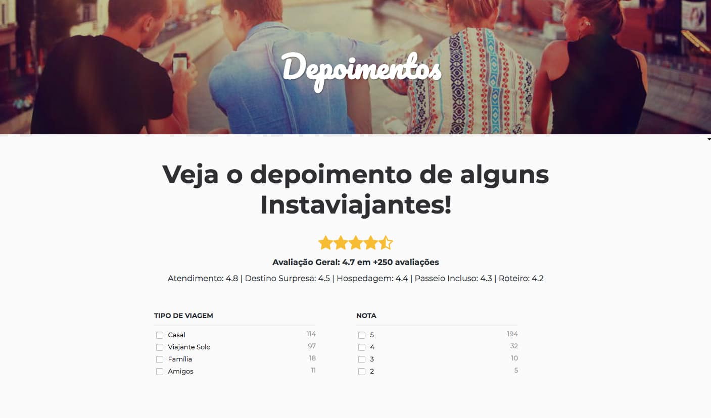 Depoimentos do Instaviagem