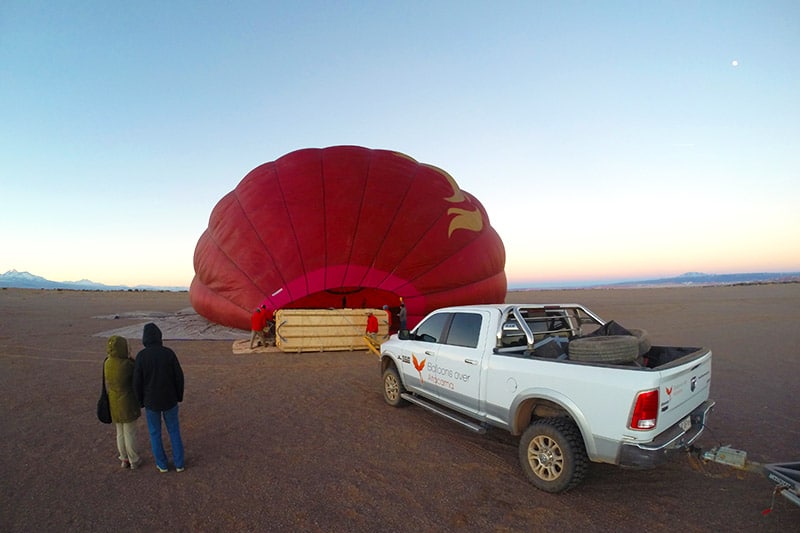 Passeio de balão no Deserto do Atacama