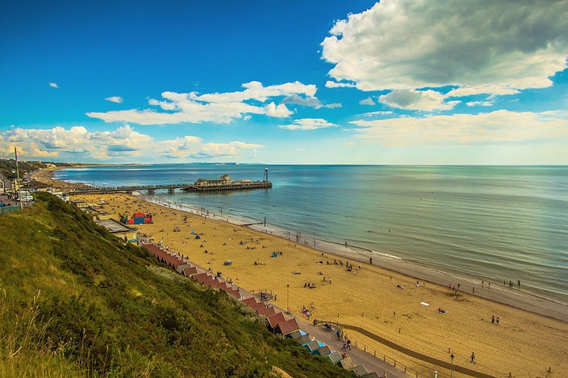 Praias no litoral da Inglaterra