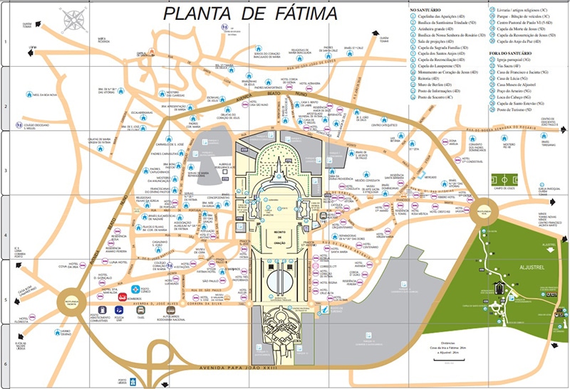 Mapa do Santuário de Nossa Senhora de Fátima
