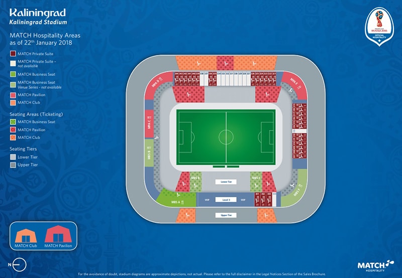 Localização do estádio de Kaliningrad