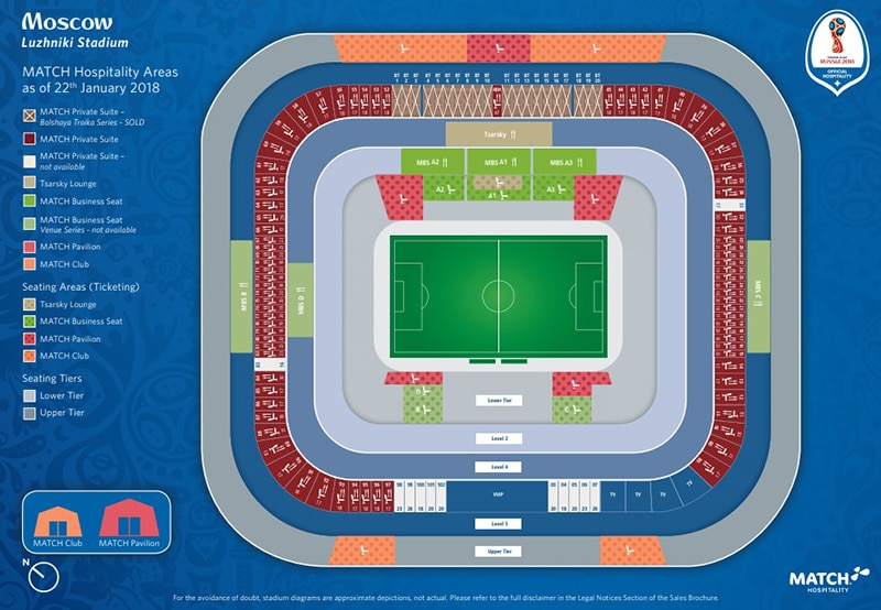 Mapa do estádio da final da Copa 2018