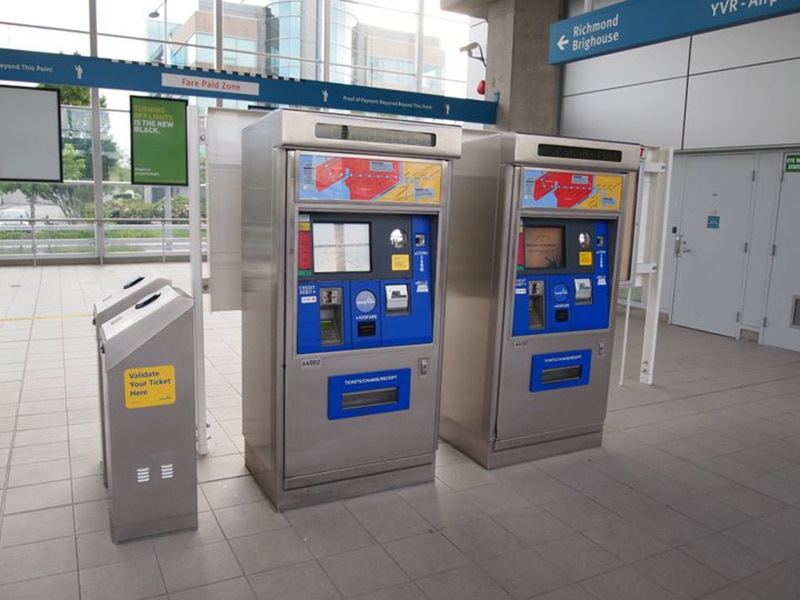 Preço do metrô do aeroporto de Vancouver para o centro