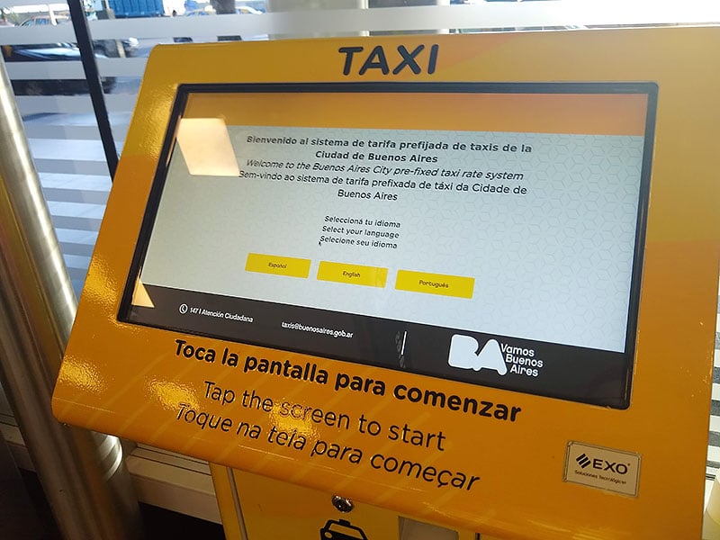 Preço do táxi em Buenos Aires