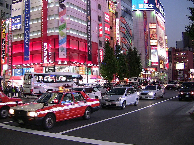 Preço do táxi em Tokyo