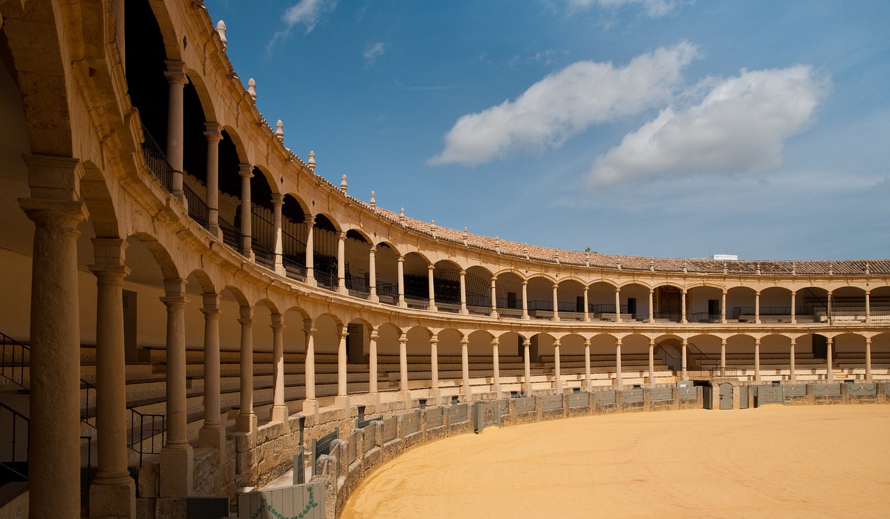 Ponto turístico em Ronda Praça de Touros em Ronda na Espanha