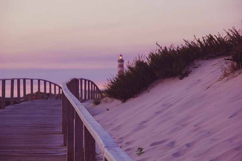 Praia do farol em Aveiro