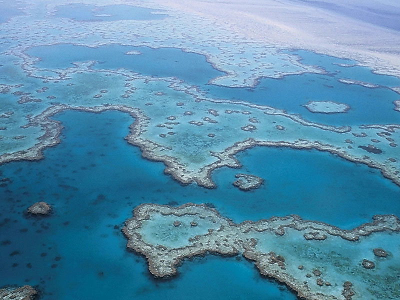 Mapa das cidades com belezas naturais da Austrália