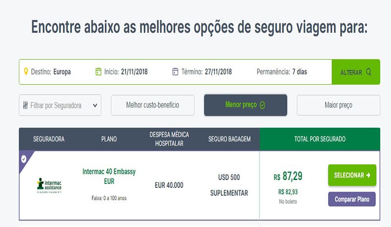 Qual melhor seguro viagem para a Suíça? Preços de seguro viagem para Suíça