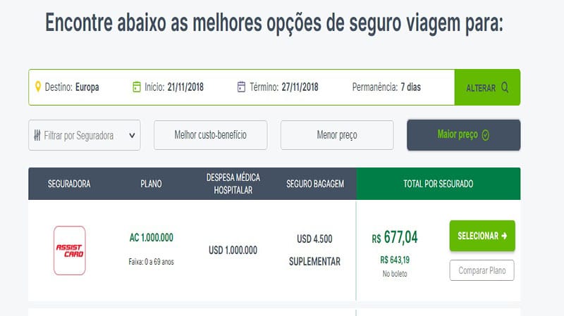 Qual preço de seguro viagem para a Suíça? Cotacao de seguro viagem para Suiça