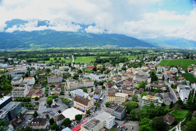 Mapa da Europa Liechtenstein