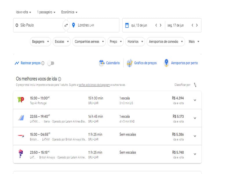 Dicas para pesquisar passagens aéreas no Google Flights