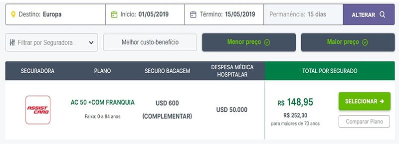 Preços do seguro viagem de 15 dias na Inglaterra? Seguro viagem para 15 dias na Inglaterra