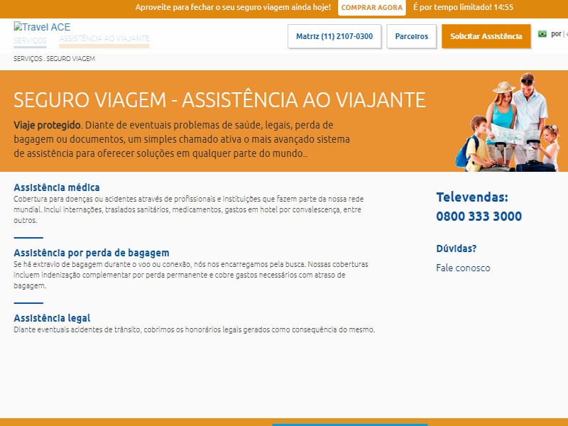 Tipo de assistência do seguro viagem da Travel Ace? assistencia ao viajante Travel Ace