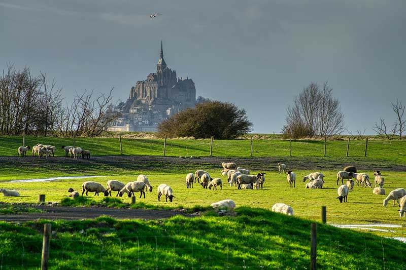 alugamos um carro no Mont Saint-Michel