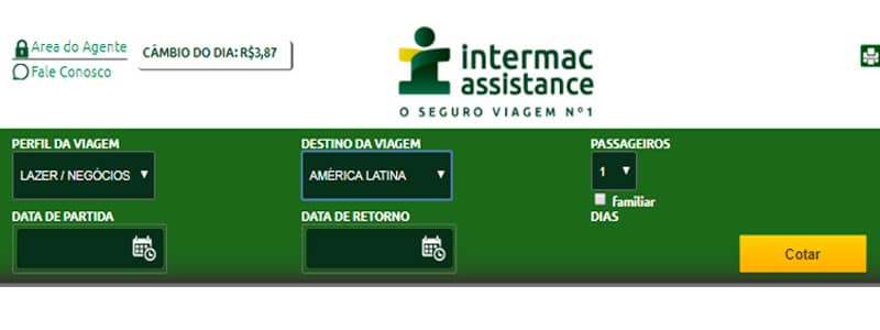 Como cotar seguro viagem Intermac? Preço seguro viagem