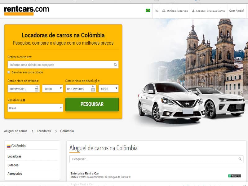 Quando reservar o carro na Colombia dirigir em bogota