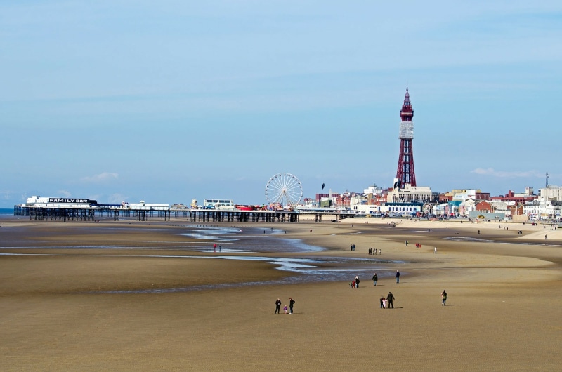 Blackpool no mapa da Inglaterra