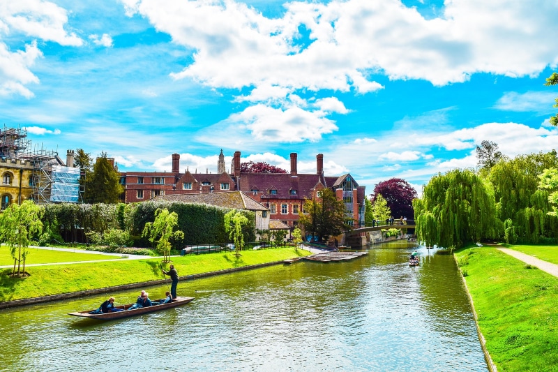 Cambridge no mapa da Inglaterra