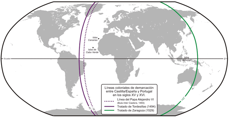 Tratado de Tordesilhas mapa 