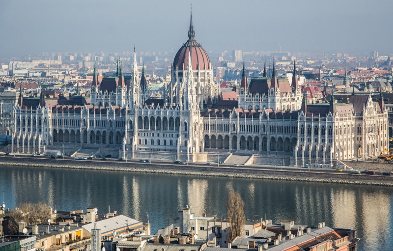 Visão do alto de Budapeste