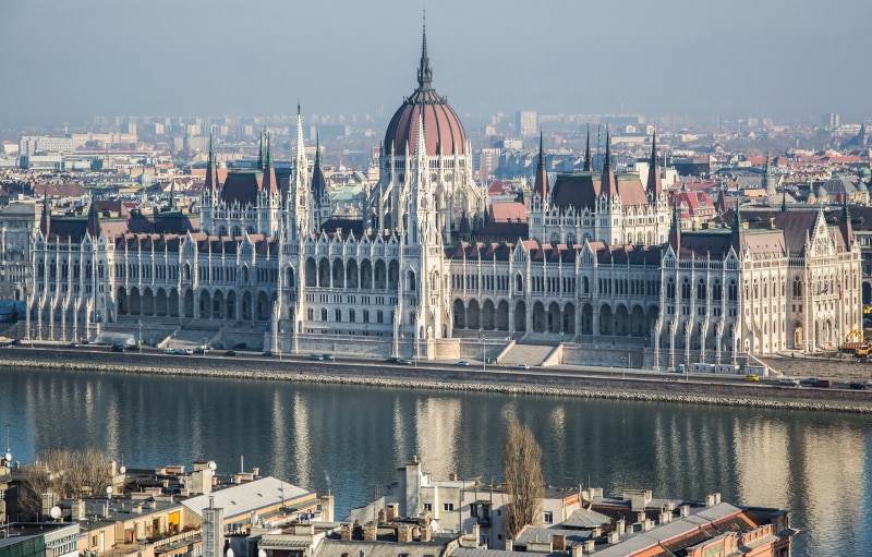 Visão do alto de Budapeste