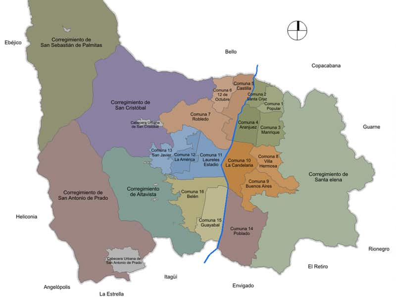 Onde ficar em Medellín medellín mapa