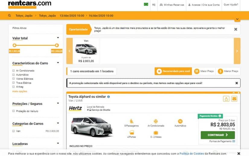 Quanto custa alugar um carro no JP? aluguel de carros jp