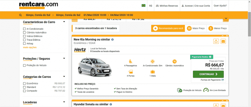 Aluguel de carro na Coreia é barato? Aluguel de carro na Coreia é caro?