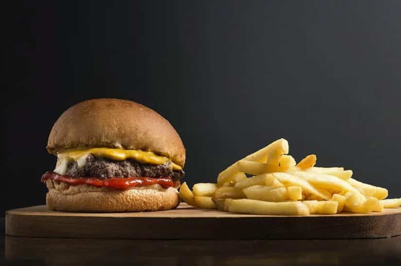 Alimentação saudável comida fast food