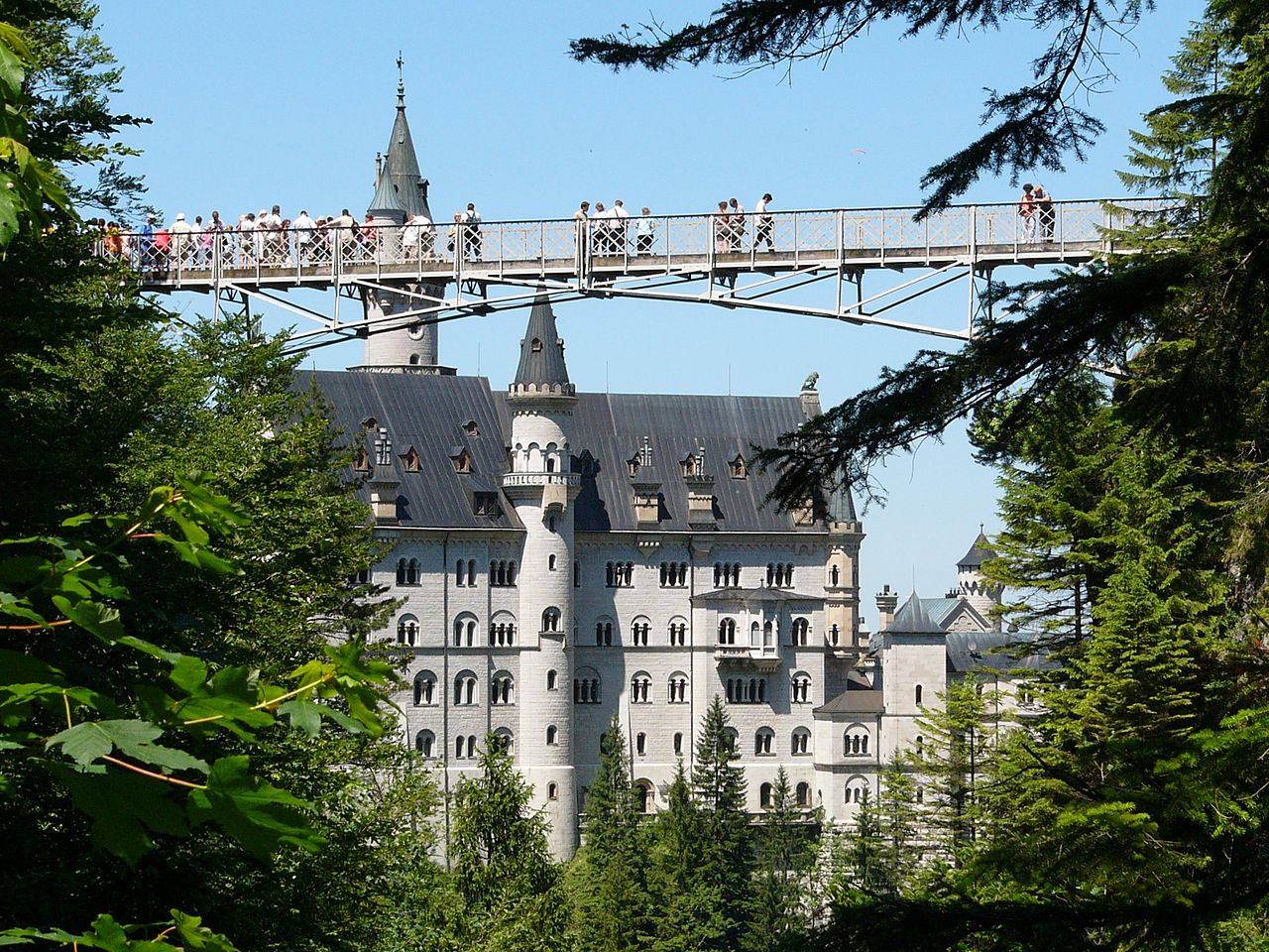 Melhor vista para o castelo de Neuschwanstein Marienbrücke