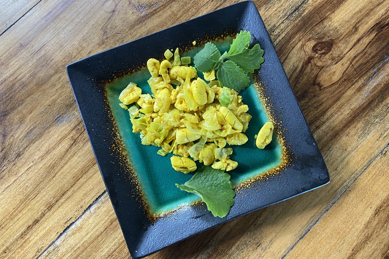 O ackee está presente em vários pratos típicos da Jamaica Frutas da Jamaica