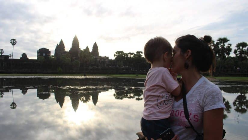 familia viagem camboja