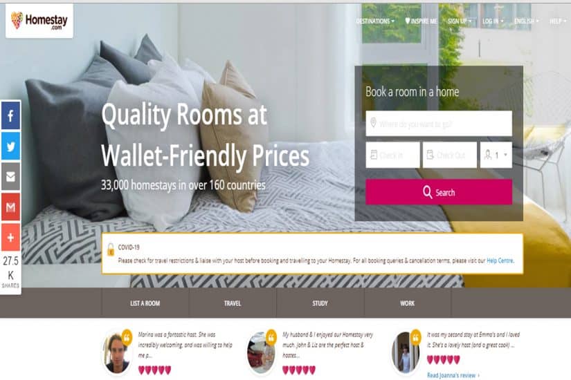 homestay tradução homestay intercâmbio