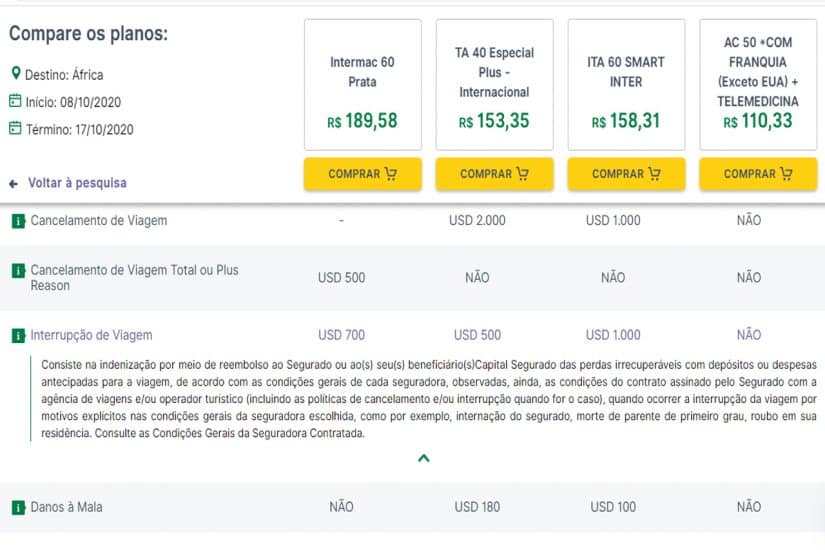 comparador seguro viagem regras do seguro viagem africa do sul