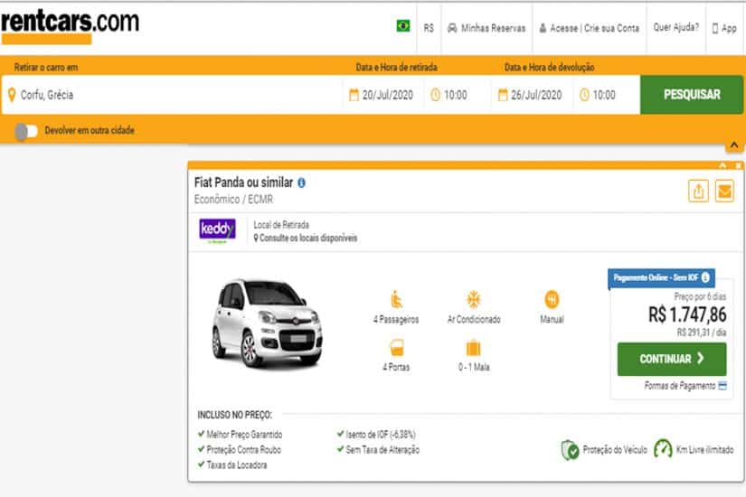 preço rentcars