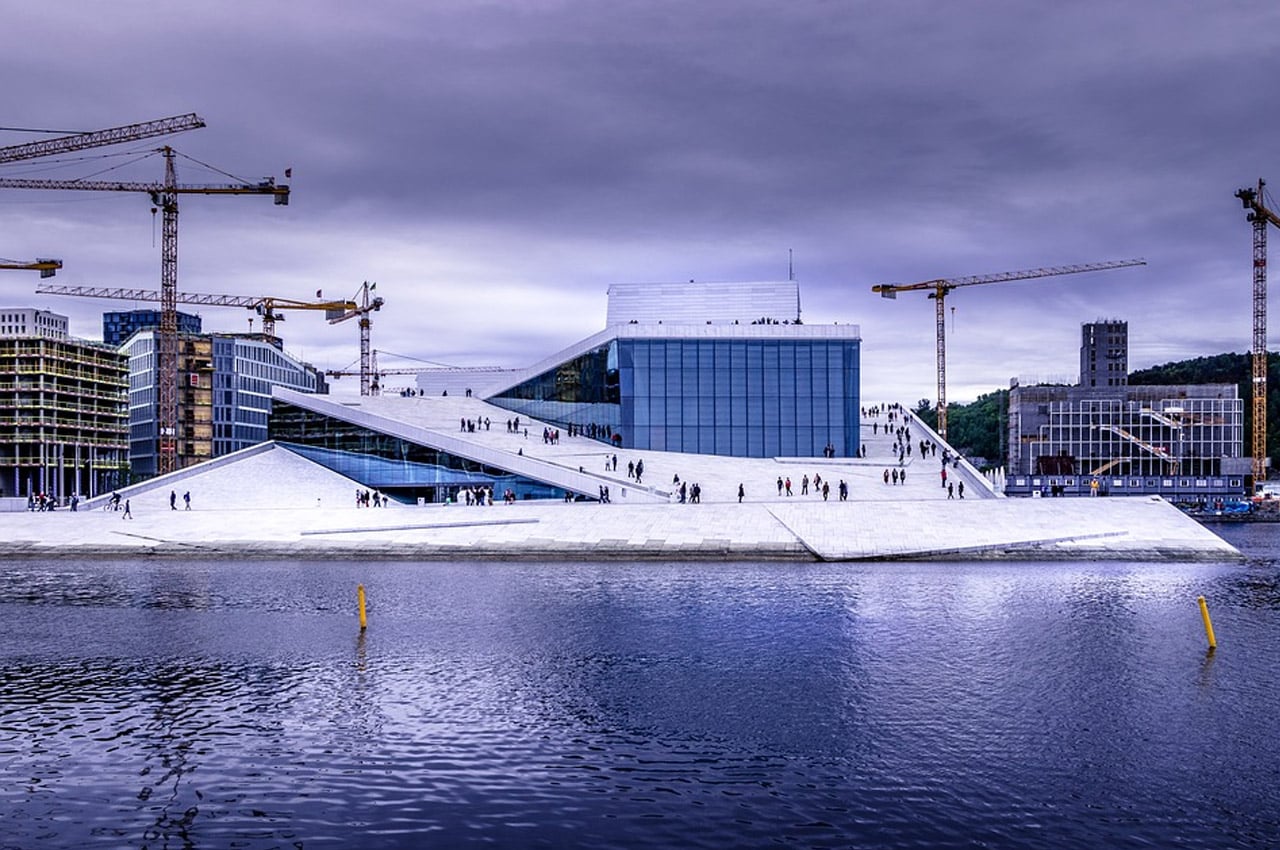 Noruega no inverno capital da noruega