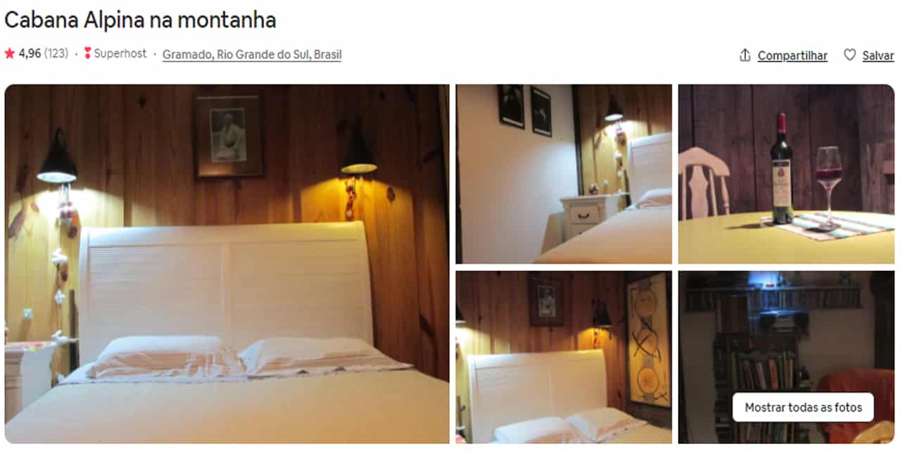 Airbnb Gramado rua coberta